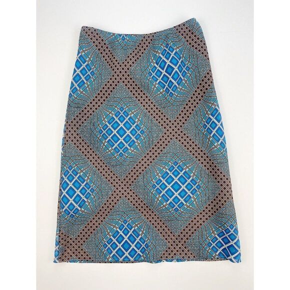 Vintage Y2k Lavender blue amd brown groovy geometric high waist skirt size small - Picture 9 of 9